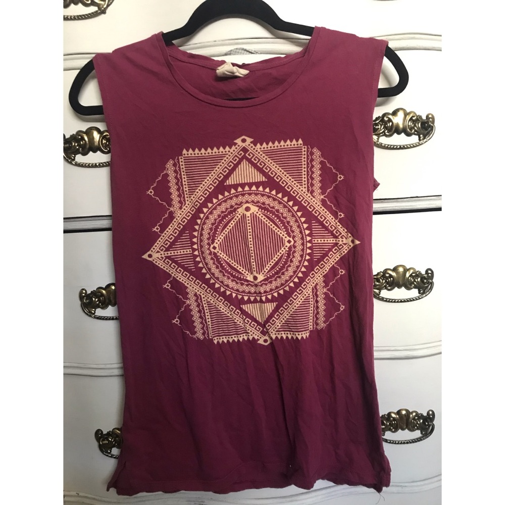 Maroon boho tank top